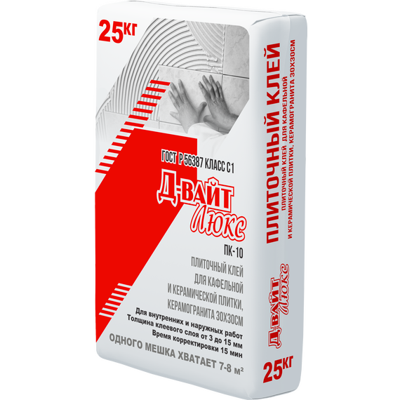 Клей плиточный Д-Вайт Люкс ПК10